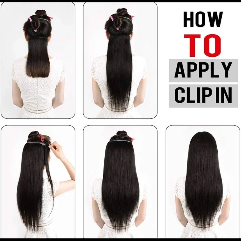 18Clipin human Hair extensions #Remy 9 pcs #Clipin